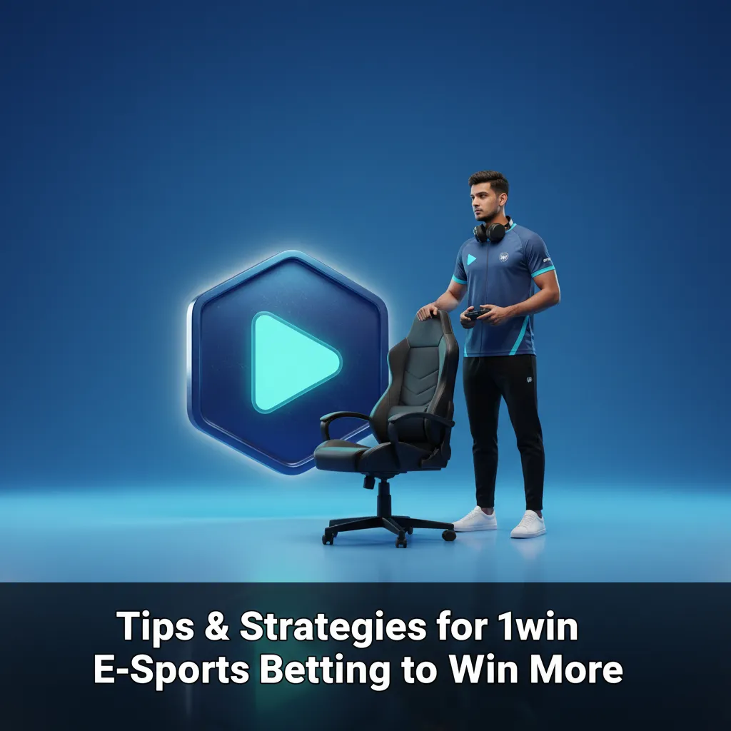 Infographic: 1win esports betting tips—bankroll 1–3%, research teams, monitor odds, specialize, watch live, track results.