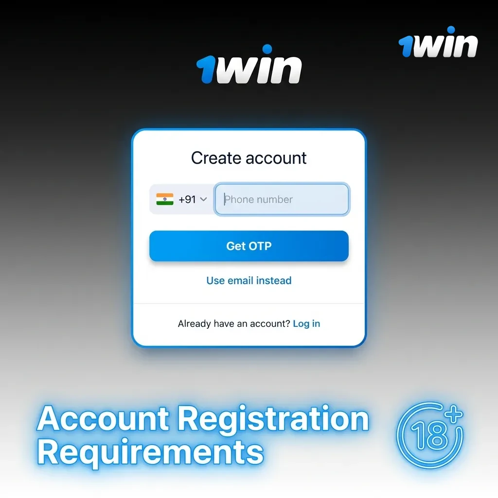 Account registration form showing age, identity, and residency requirements