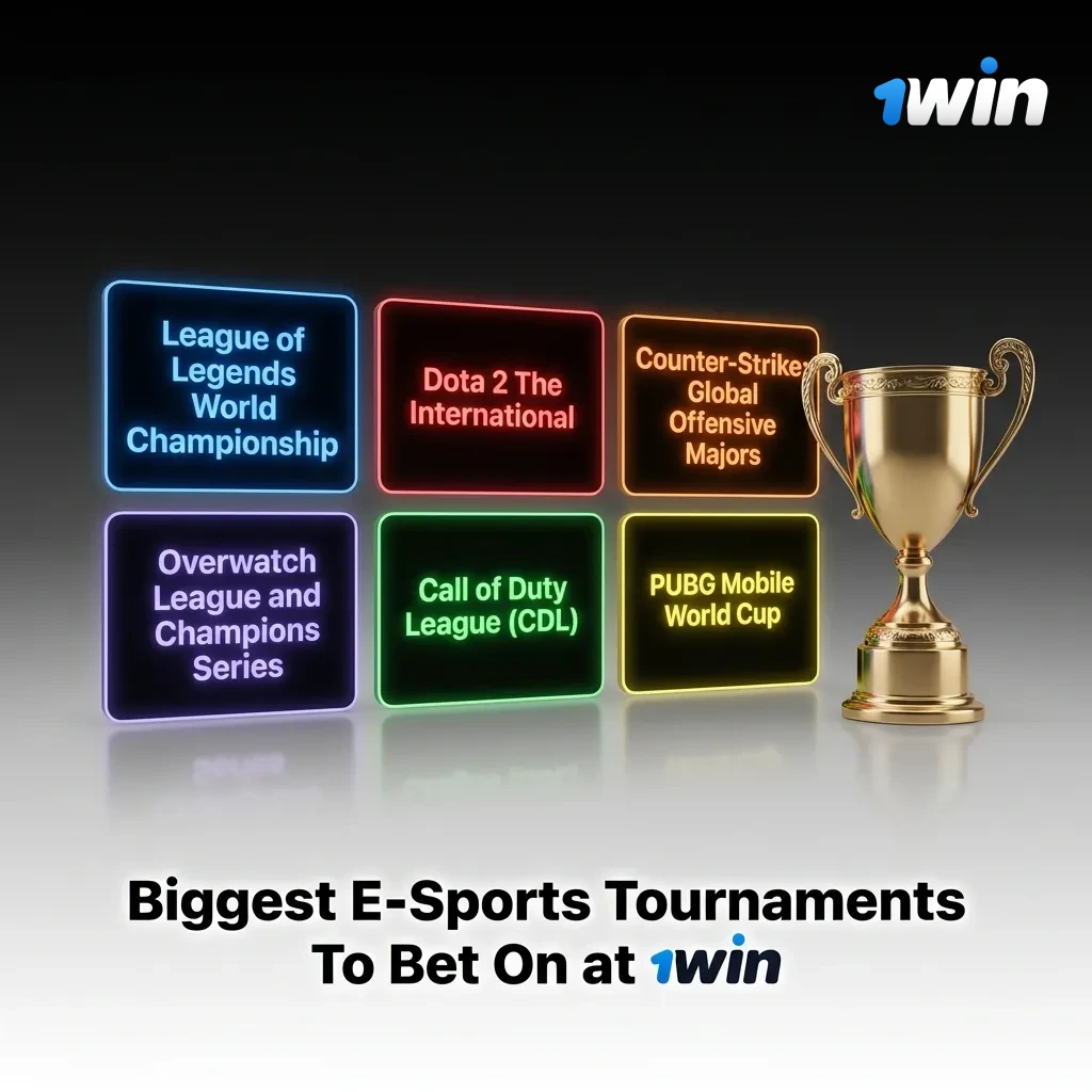 Table showing major e-sports tournaments