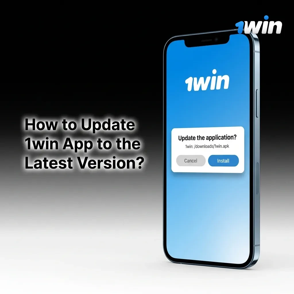 User updating 1win app on smartphone&nbsp;